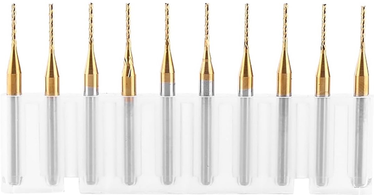 10 stks 1mm Wolfraamcarbide End Mill Jas Frees Graveren Bits Rotary Bramen Set (38x3.175x1mm)