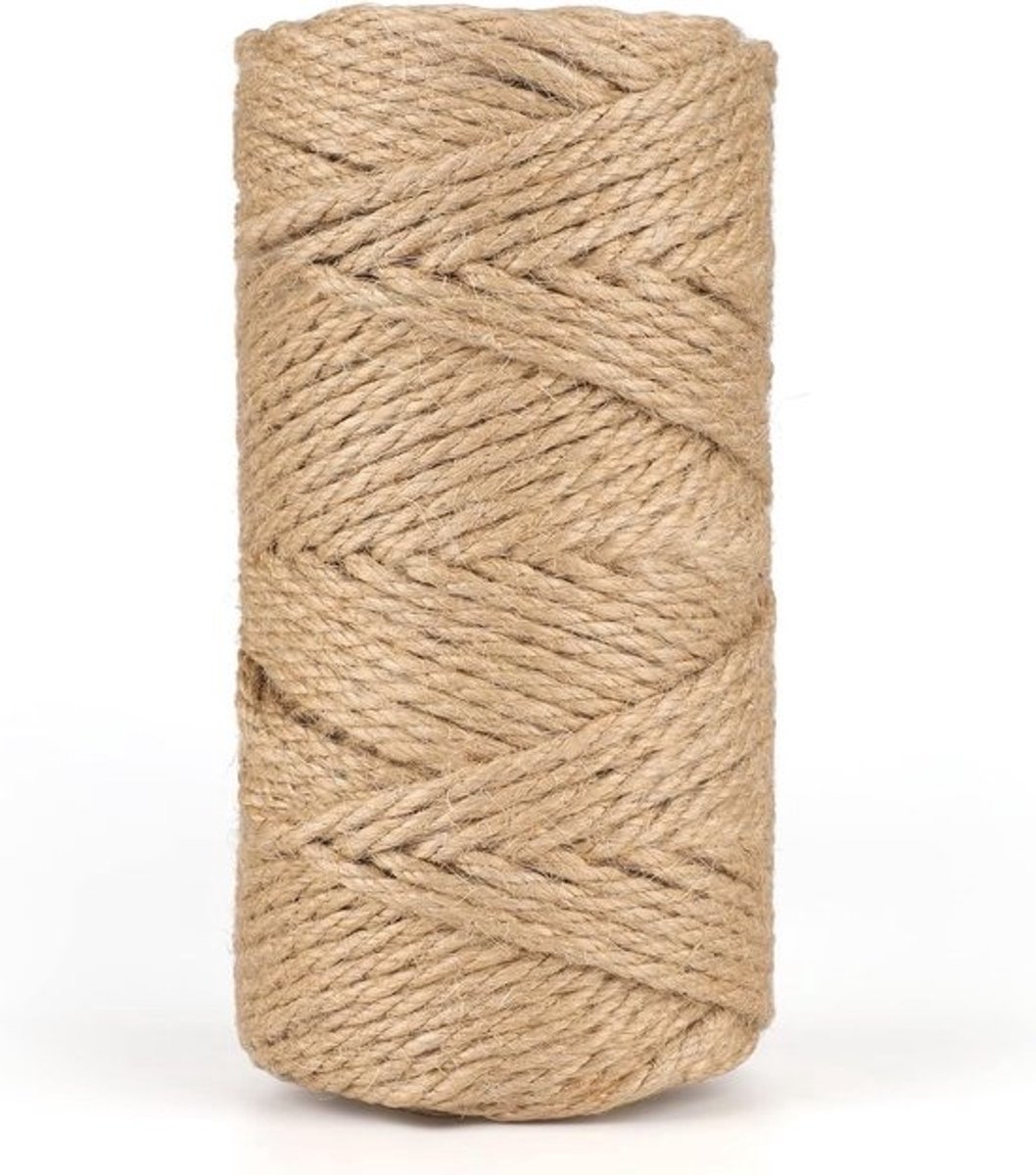 50 m Dikke Jute Touw, 5 mm Sterk en Duurzaam Touw voor Kamperen, Tuin en Decoratie