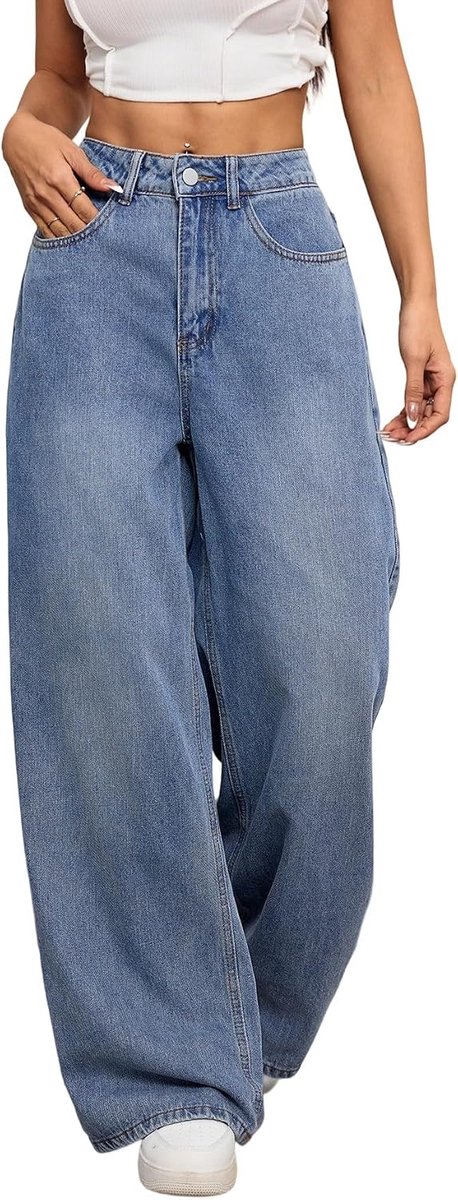 baggy jeans wijde pijpen denim broek Y2K jaren 90 vintage hip hop loose