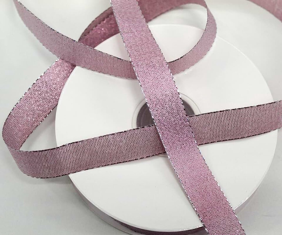 Lurex lint 25 mm lint cadeaulint decoratielint kerst bruiloft paars