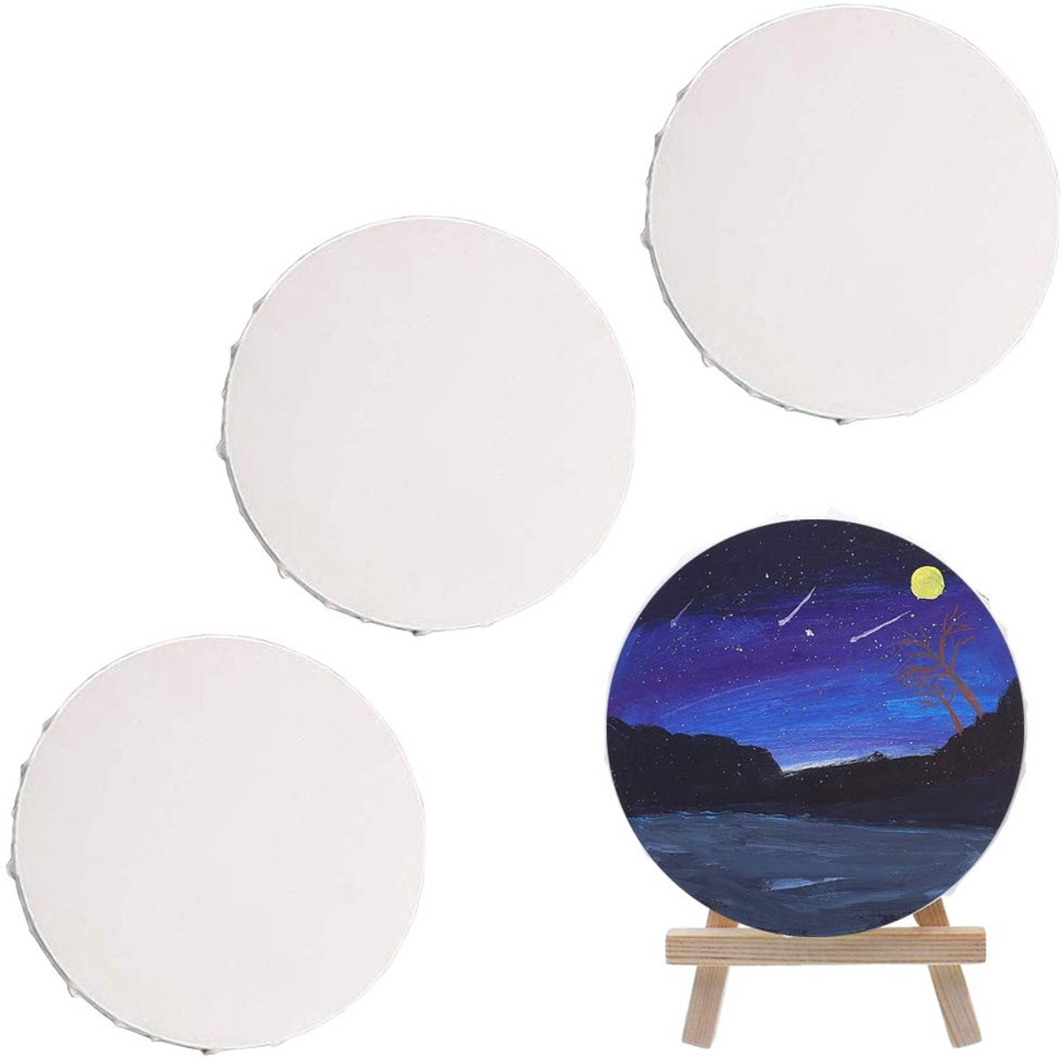Canvas, 20 cm / 8 inch Kunstschilderlijst, Schilderij Canvas Paneelborden, voor Schilderliefhebbers, Kindergeschenken, Schilderoefeningen (Rond)