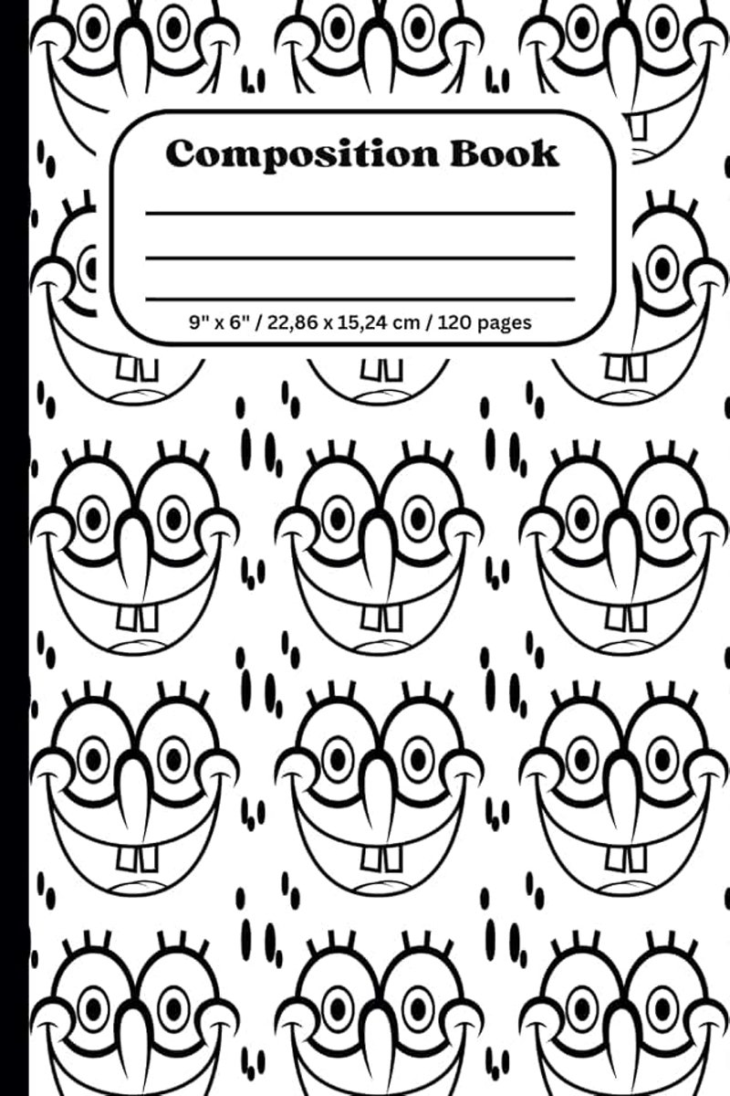 Spongebob's writing adventures (6x9 inch, 15,24x22,86 cm, 120 pages), for kids, students, teachers, office workers etc.: Spongebob/ White