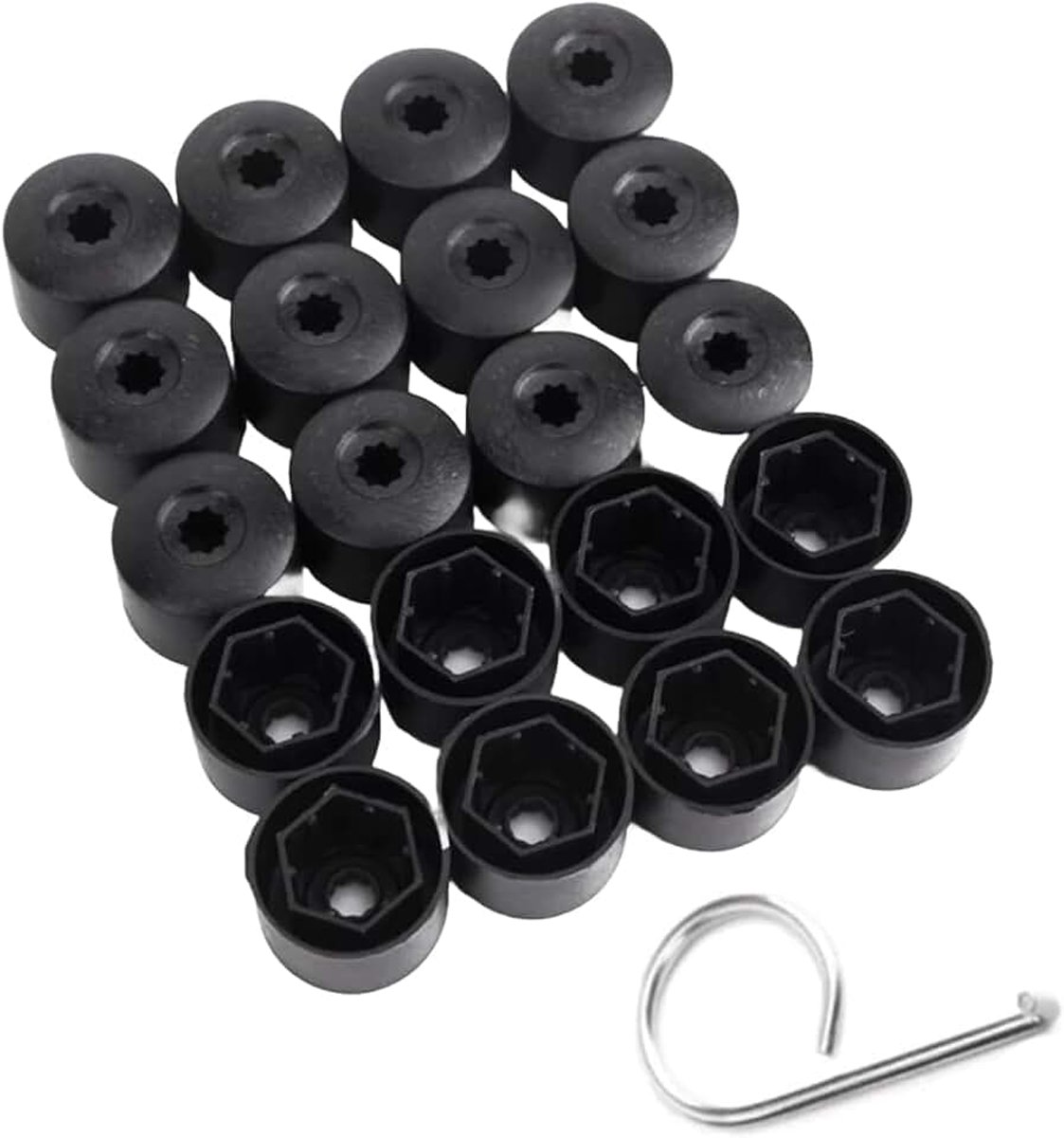 Wielmoerkapjes 17mm afdekkapjes Compatibel met VW Golf, Beetle, Passat, velgmutter, wielbouten, wielmutter, afdekkap, bandkop, naafschroef, 1K0601173