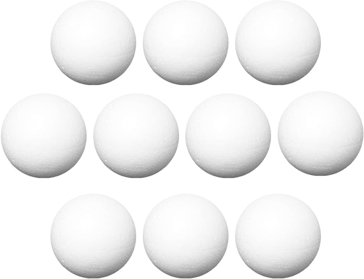 Mit Herz piepschuimballen, ballen van piepschuim voor paillettentechniek, servettechniek, vilten, knutselen, doe-het-zelf, diameter: 5 cm, 10 stuks