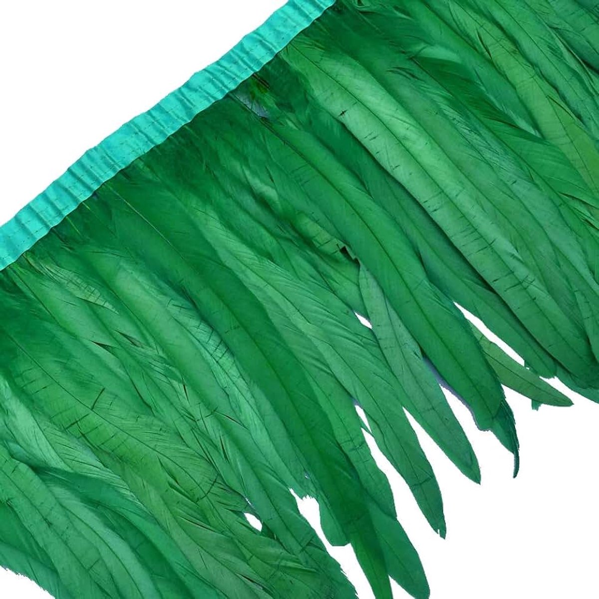 Sowder Haan Hackle Veer Fringe Trim 10-12 inch in breedte Pack van 1 Yard (donkergroen)