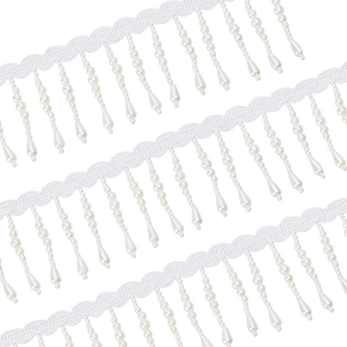Trim, 6 cm Hanger Kwastjes Traan Kralen Trim, Wit Vintage Peal Naaien Kledinglint Voor Bruiloft Bruidsjurk Party Kleding Decoratie