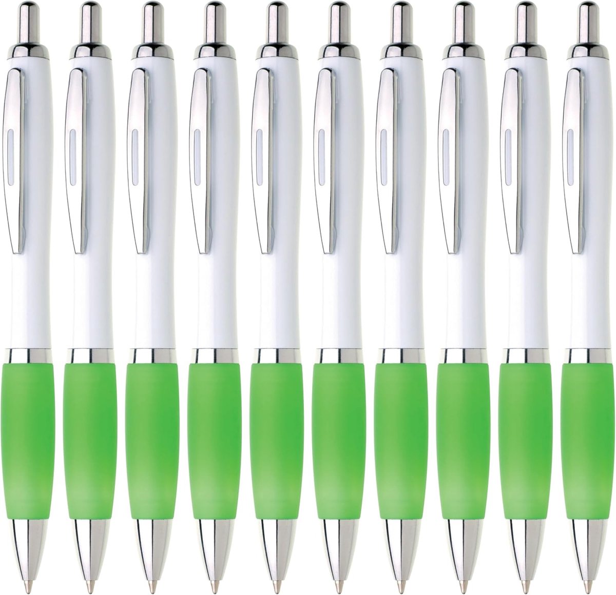 Balpennen hoogwaardige blauwe inkt aan beide handen R/L ergonomisch documentecht voor kantoor, school en huishouden (lichtgroen)