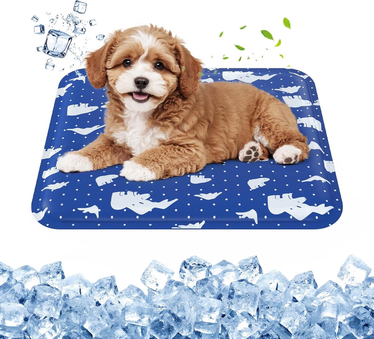 Petnf Koelmat voor honden en katten, zelfkoelende dierenkoelmat, waterdicht, krasbestendig en antislip, gelpad, koeldeken voor honden en katten in de hete zomer, geschikt voor thuis en in de auto, 50