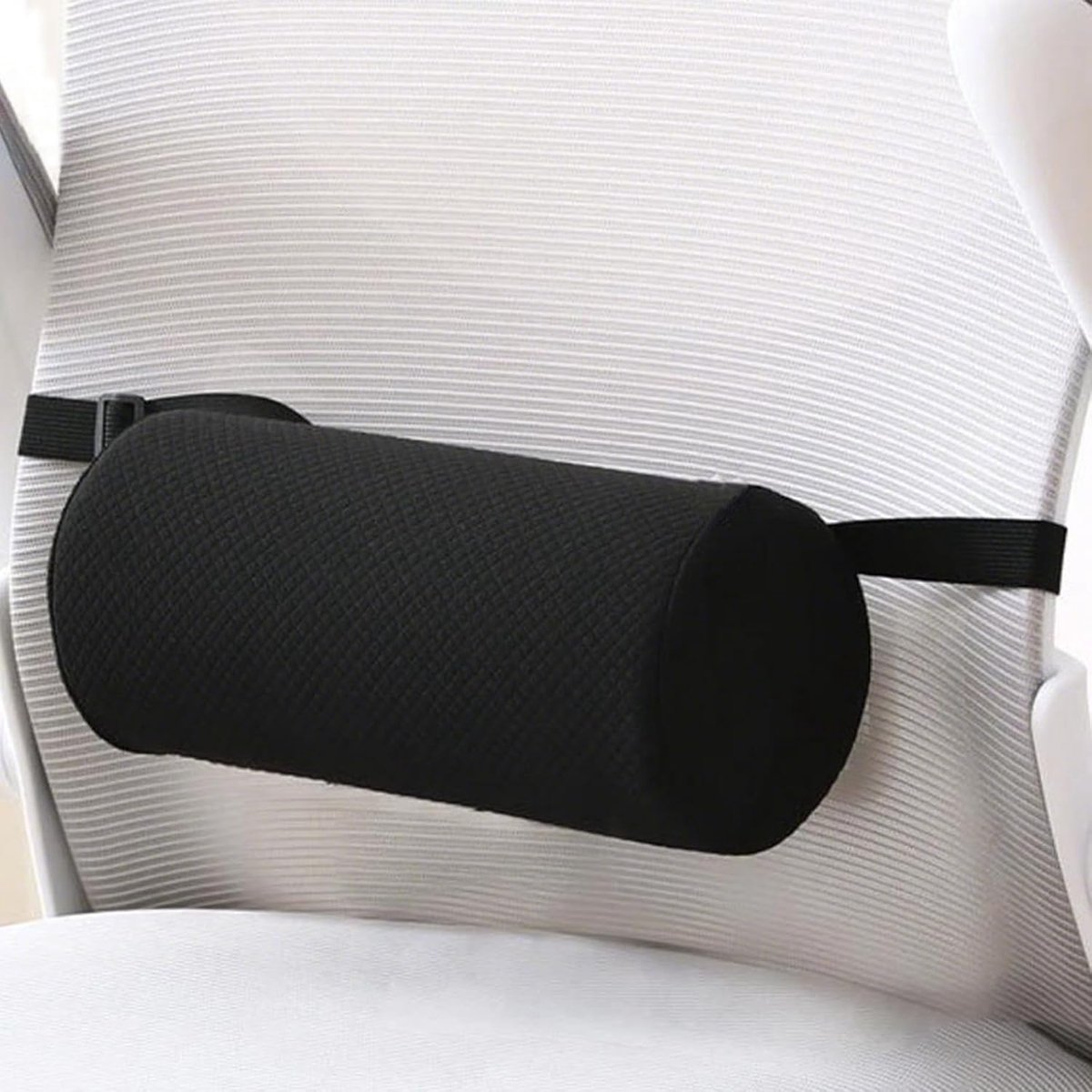 Lendenkussen met Memory Foam - Ademend Rugsteun Kussen voor Auto, Bureau, Reizen en Werk - Met Verwijderbare Band en Wasbare Hoes (11 Inch)