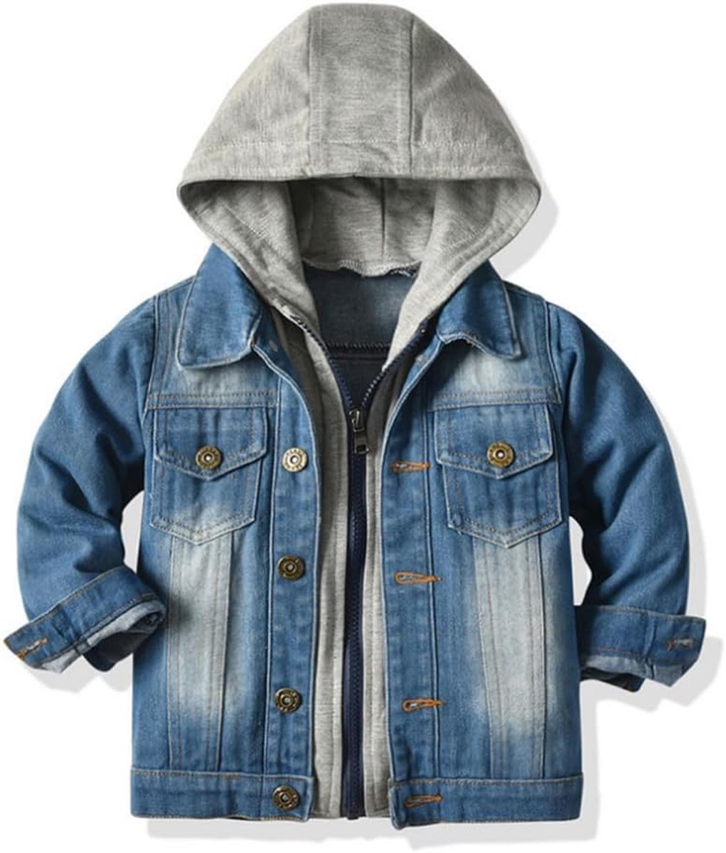 Jeansjas voor Uniseks Kinderen Denim Jassen voor Jongens Meisjes Lange Mouwen Jassen Casual Jurken Lente