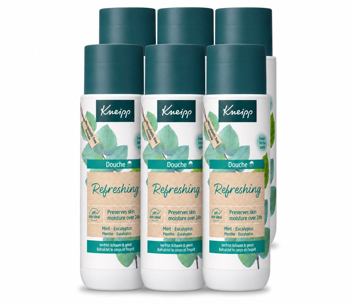 6 x Kneipp - Douchegel - Refreshing - Mint Eucalyptus - 200 ml - Voordeelverpakking - 6 stuks