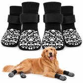 GLODI GOODS® Hondensokken dubbelzijdig antislip set van 4 – hondenschoenen pootbeschermer sokken voor honden – klittenbandsluiting – L