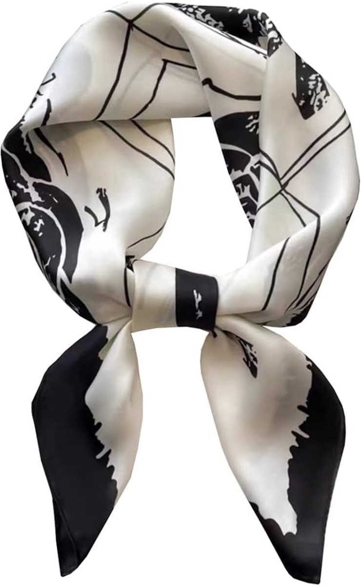 Sjaals dames zwart vierkante sjaal halsdoek haarband polsband geschenken en stoles sjaals