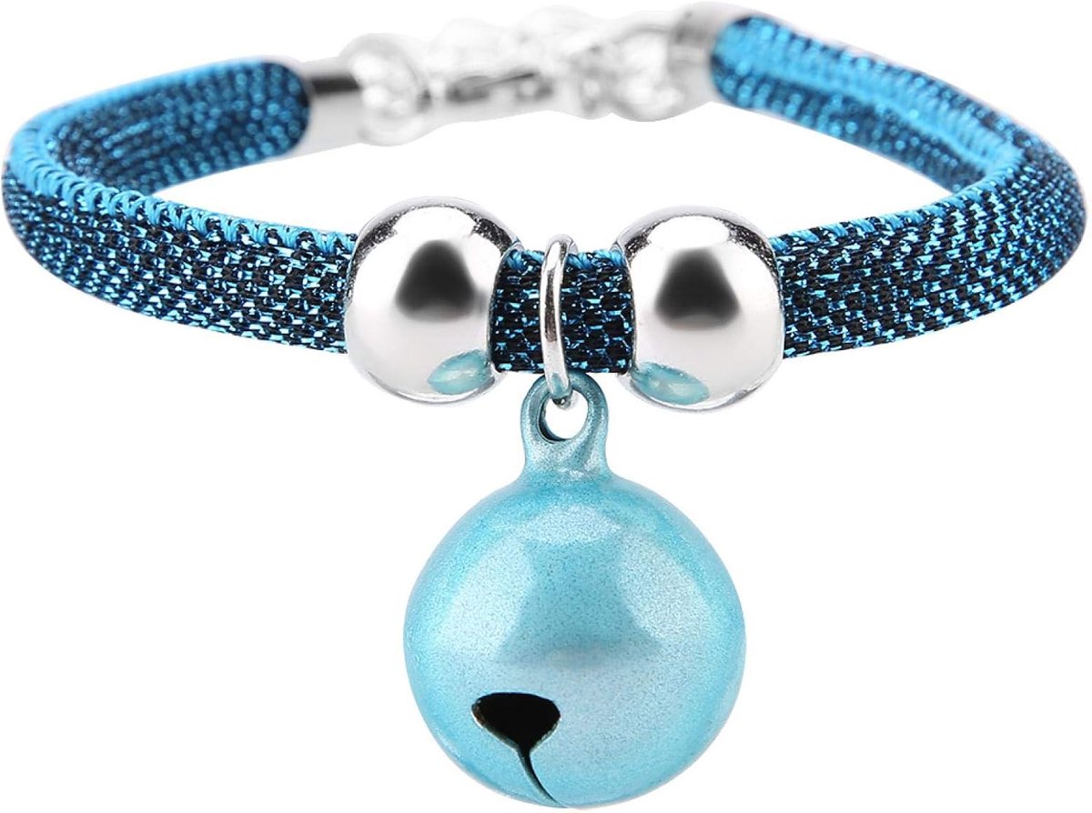 Kattenhalsband, Halsband voor huisdieren Nylon Toebehoren voor accessoires Kattenbelhalsband met verlengketting met bel voor kleine honden en huisdieren(Blauw)