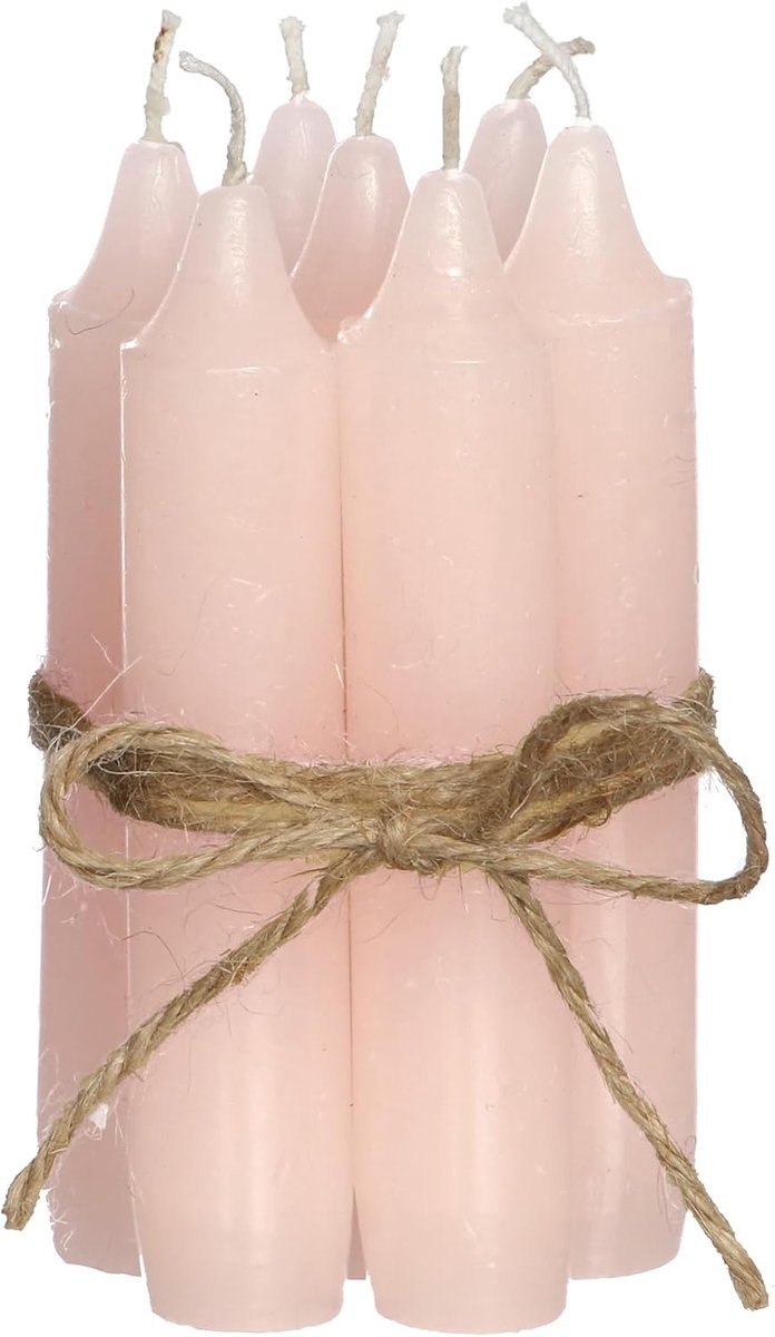 Comforder Kaarsenset 7 stuks, staafkaarsen 11 cm, effen (roze)