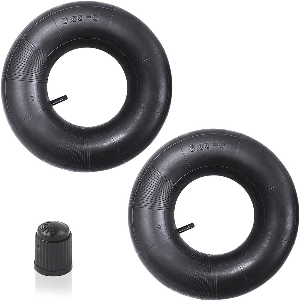 2 stuks 15 x 6.00-6 slang met recht ventiel TR-13, grasmaaierbanden, luchtslang van verdikt rubber, compatibel met grasmaaiers, kruiwagens, tuinaanhangers, go-karts
