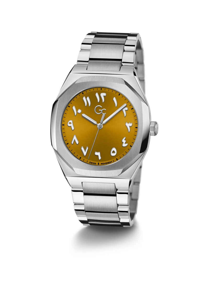 Gc Gc Coussin Sleek Metal Analoog Quartzhorloge Zilverkleurig Kast Gemaakt Van 100% Roestvrij Staal En Een Armband Van 100% Roestvrij Staal 42 Z26008G1