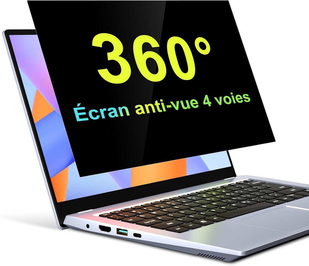 360° 15,6 inch privacyfilter 16:9, nieuw 2025 schermbeschermer anti-spion anti-reflectie, laptop privacy screen protector compatibel met Lenovo/Dell/HP/Asus/Samsung/Acer/ThinkPad