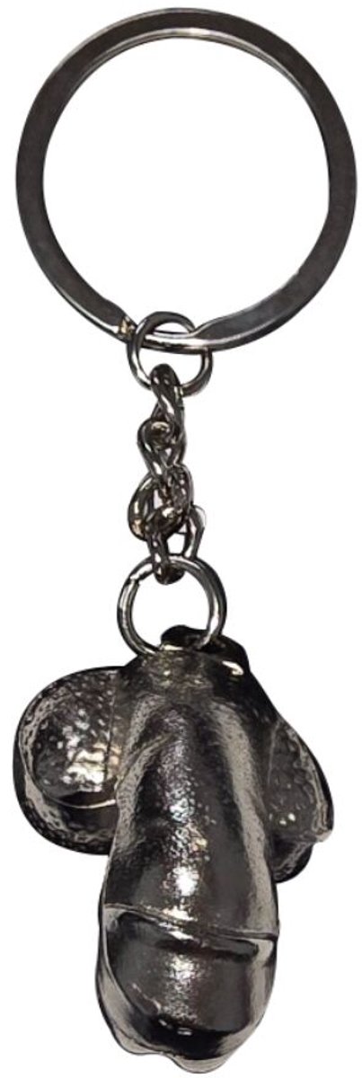 Zilveren Metalen Penis Sleutelhanger
