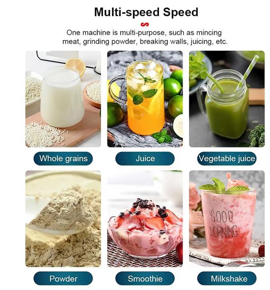 Waves - Blender - Keukenmachine - Blender Smoothie - Smoothie blender - Smoothie maker - Smoothie - 2000W - 2 liter - 2 in 1 van Waves — afbeelding 3