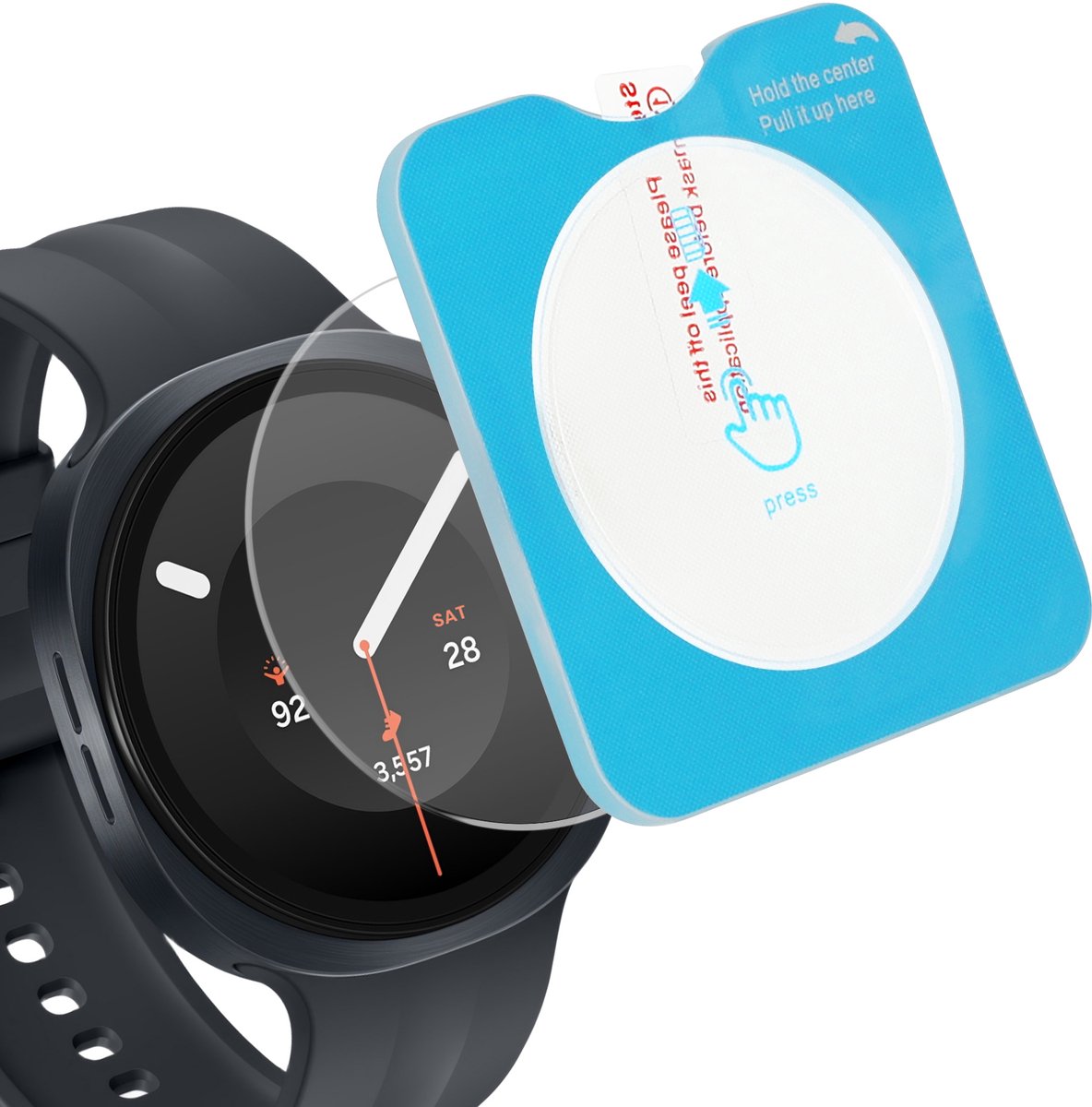 kwmobile 2x smartwatch screenprotector geschikt voor Samsung Galaxy Watch 9 40mm - Protector sporthorloge krasbestendig - Transparant met aanbrengtool