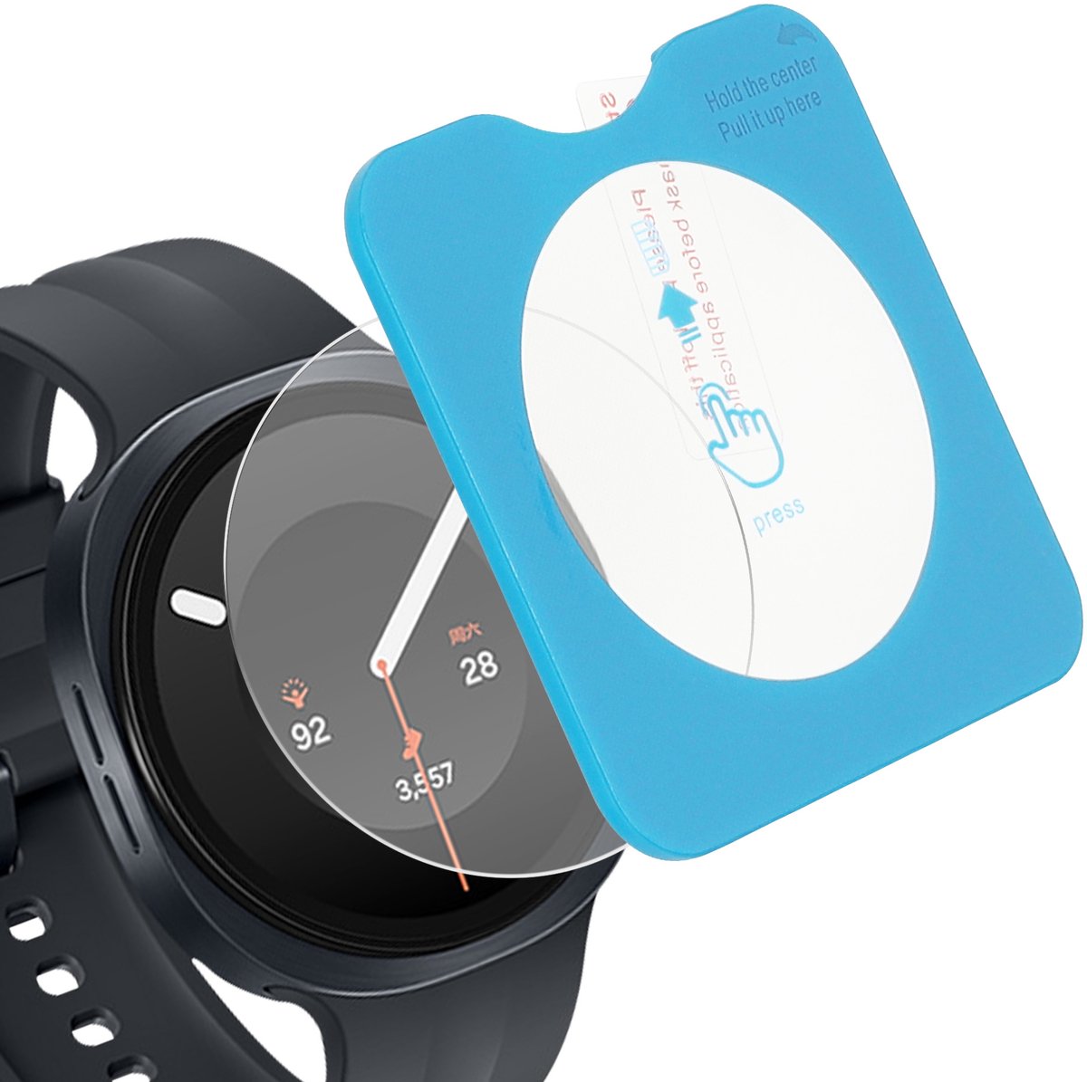 kwmobile 2x smartwatch screenprotector geschikt voor Samsung Galaxy Watch 9 44mm - Protector sporthorloge krasbestendig - Transparant met aanbrengtool