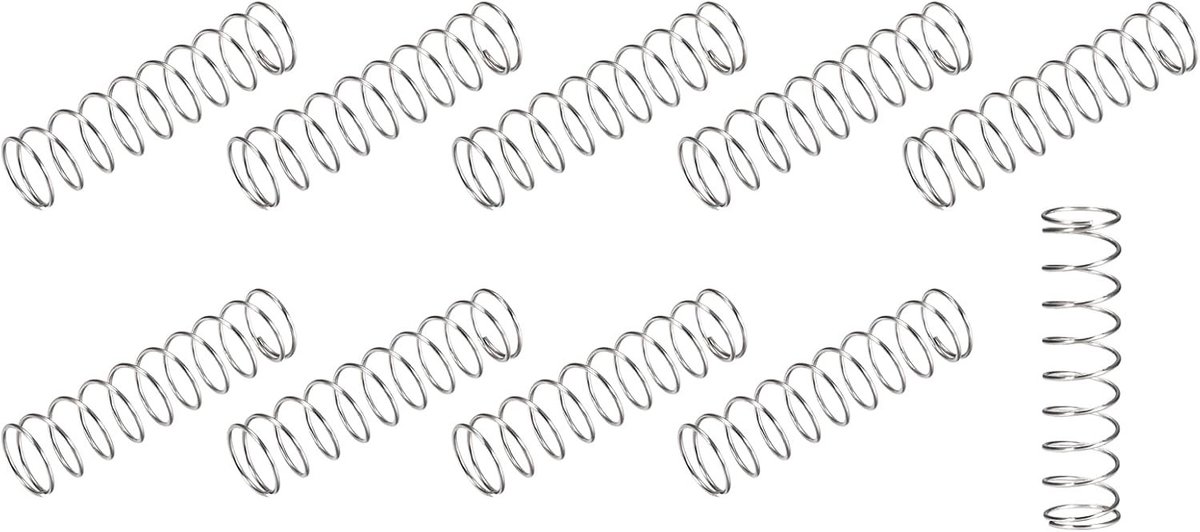 Compression Springs 14 mm OD, 50 mm Lengte - RVS 304 Verlengveer voor Thuisreparaties en DIY Projecten - Verpakking van 20 Stuks