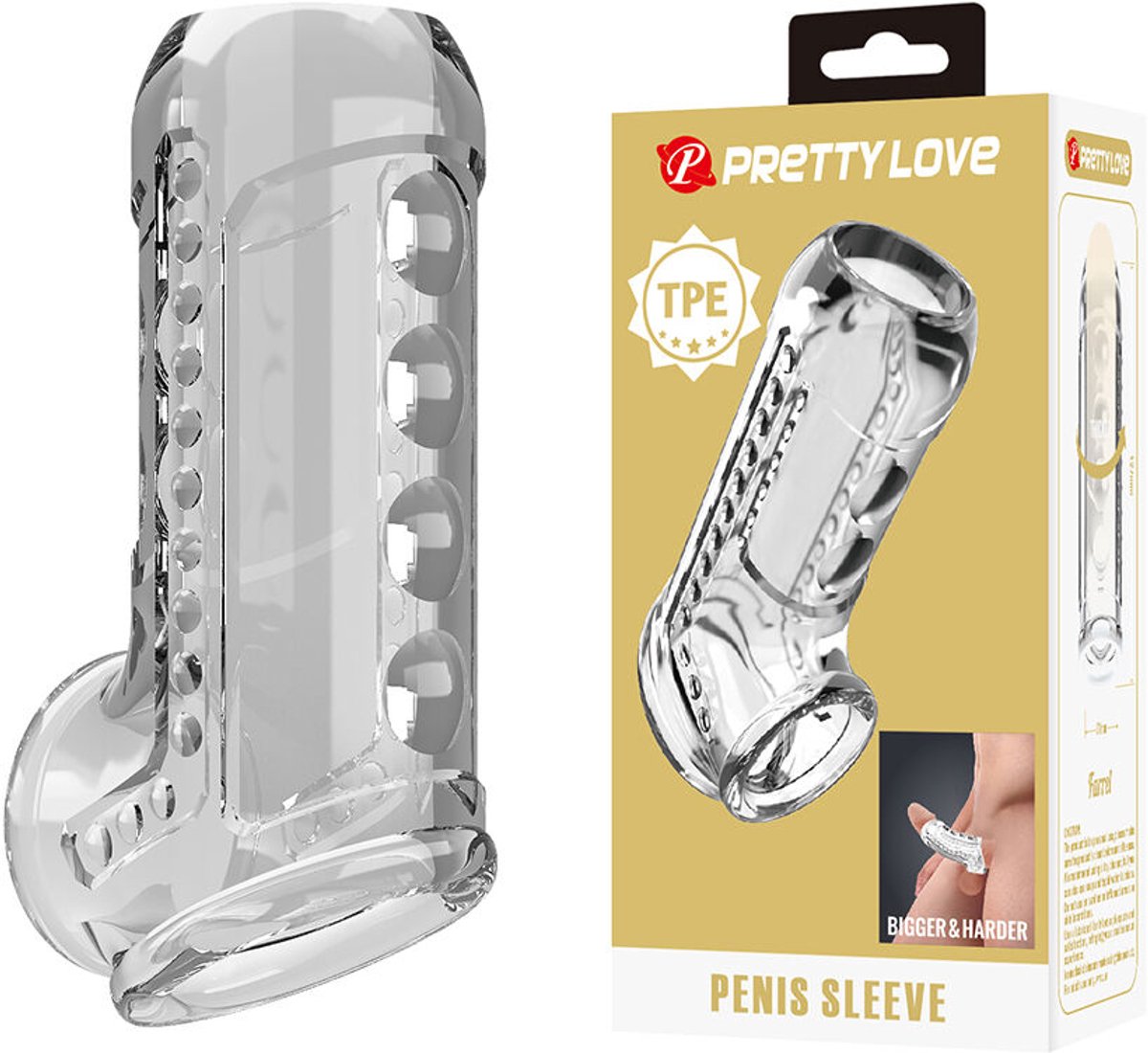 Transparante Textuur Penis Sleeve