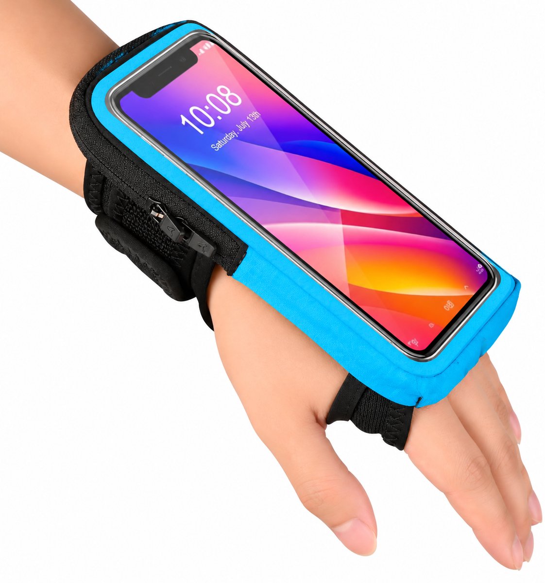 Tolvia Hardloop Telefoonhouder - Sportarmband voor Hardlopen - Telefoonhouder - Telefoon Armband Geschikt voor Smartphones tot 7.0 Inch - Verstelbare Sport Telefoonhouder - Blauw