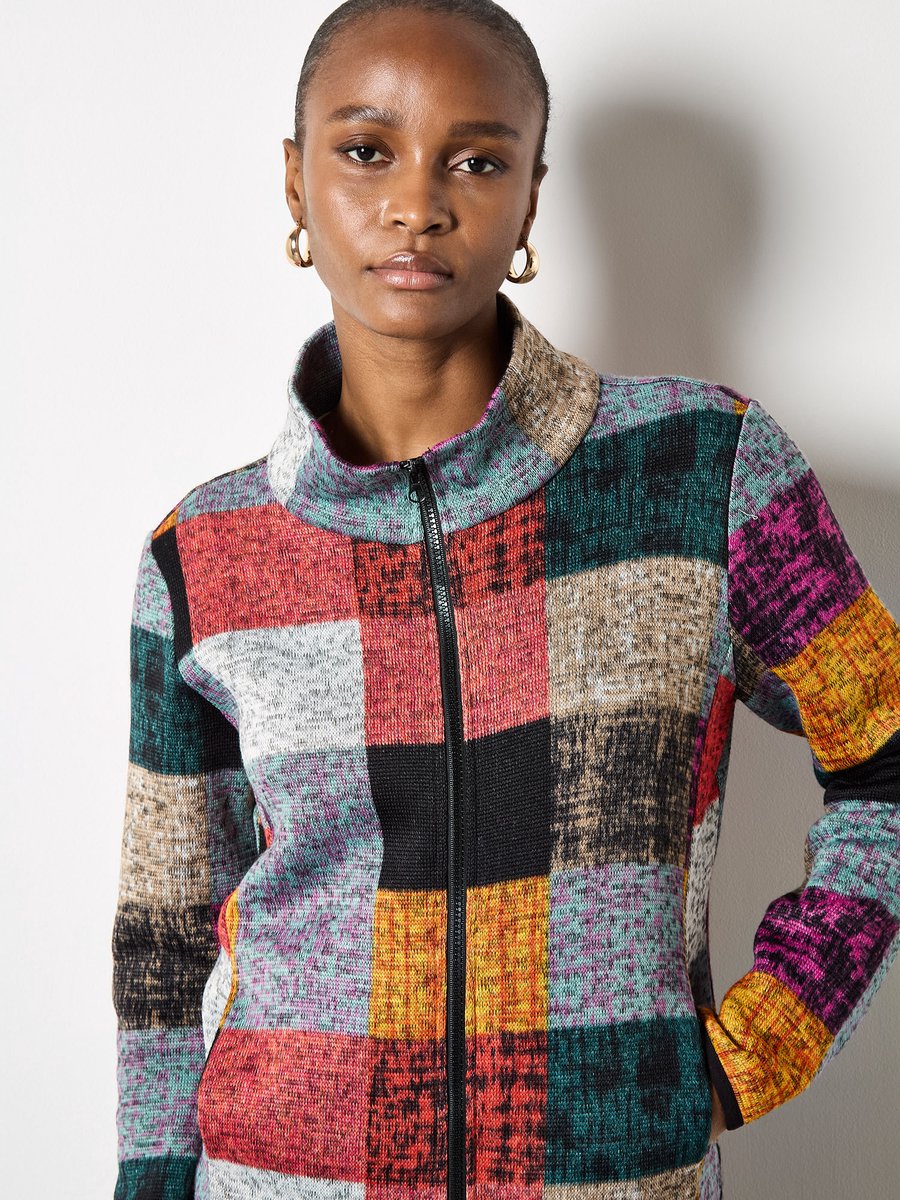 Colourful Check Fleece Jacket
