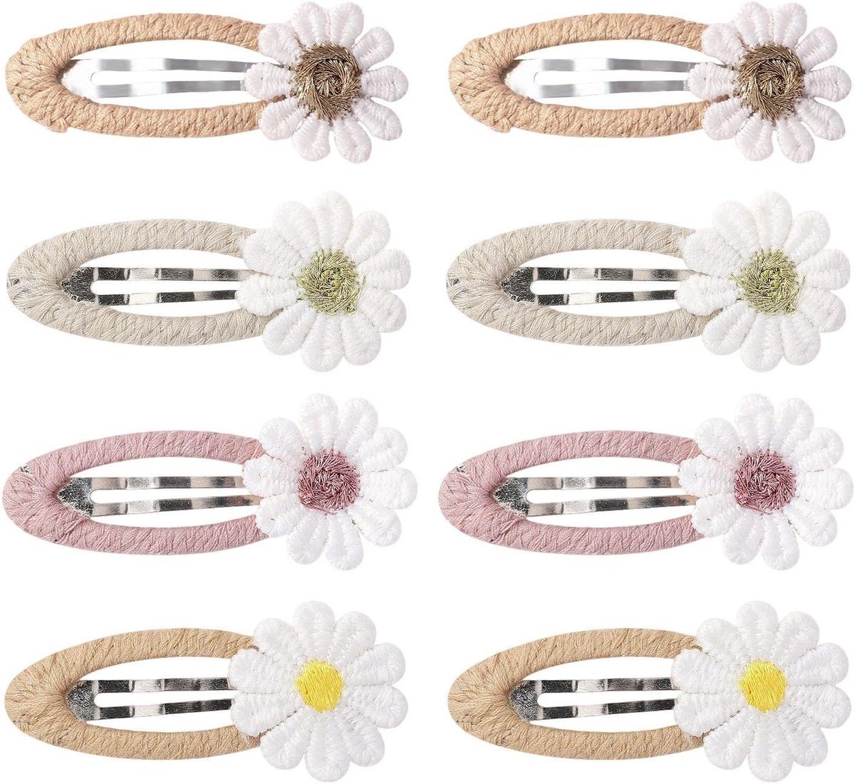 8 Stks Little Daisy Pony Clips, Fris En Schattig Haar Clips, Gebroken Haar Clips Voor Meisjes, Bloemen Haar Accessoires.