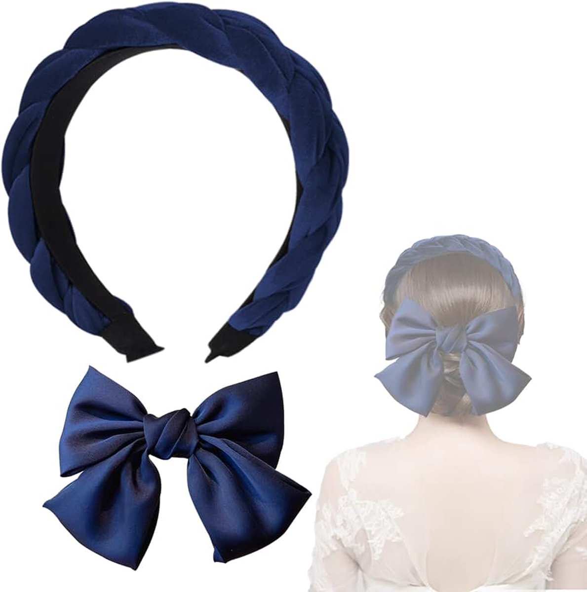 Hoofdband fluwelen haarbanden voor vrouwen, marine hoofdband, haarhoepel, twist hoofdband, hoofdbanden voor vrouwen, vintage haarband damesmode hoofdbanden, haaraccessoires voor