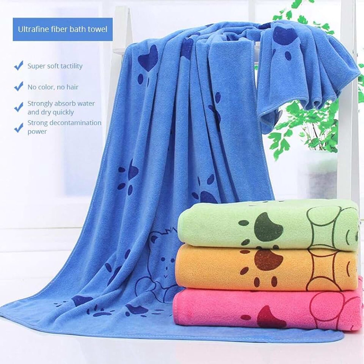 Handdoek Oversized Microfiber Handdoek Sterke Absorberende Water Hond Handdoeken Golden Retriever Teddy Algemene Huisdier Supplies
