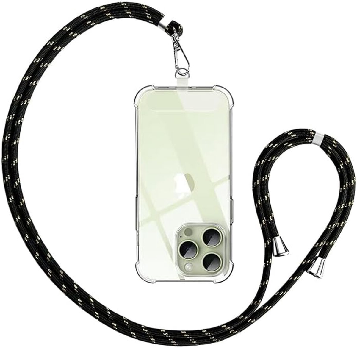 Telefoonketting, universeel, voor alle smartphones, mobiele telefoonband om om te hangen met pad, telefoonkoord, ketting voor outdoor, reizen, onderweg mobiele telefoonhouder, verstelbaar en