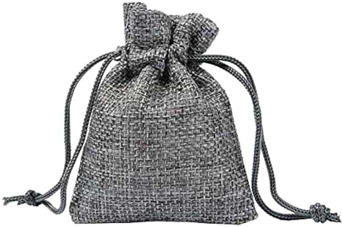Jute tassen jute jute hessancy trekkoord zak kleine bruiloft gunst jute cadeau sieraden verpakking pouch sieraden display 50pcs 7x9cm (Color : Gray, Size : 7x9cm)