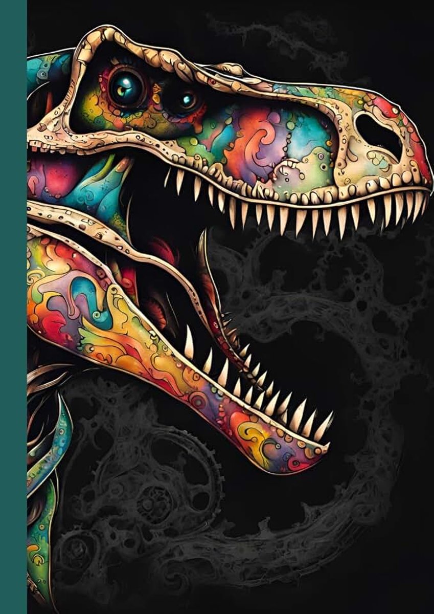 Multi Coloured Dinosaur 2: lined paper 106 pages