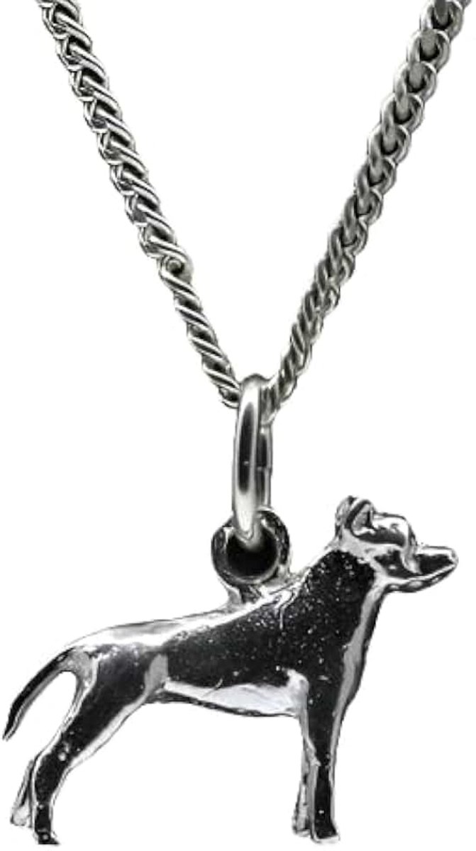 Bull terrier oren ongecoupeerd ketting hanger - klein