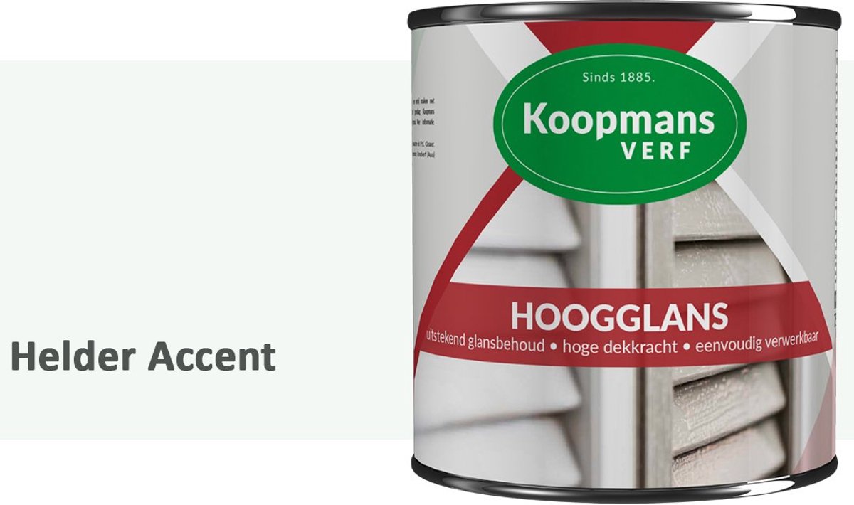 Koopmans Hoogglans Lakverf Binnen & Buiten – Voor Hout en Metaal – Krasvast – Hoge Dekkracht – Kozijnen, Deuren & Meubels – Helder Accent – 375 ml