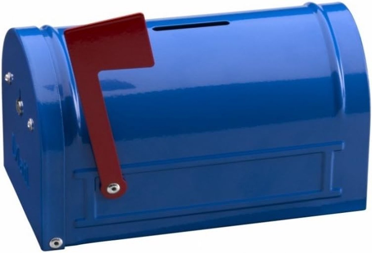 Digitale spaarpot - Blauw - 9,3 x 15,2 x 8,3 cm - Stalen Amerikaanse Brievenbus - Voor Kinderen