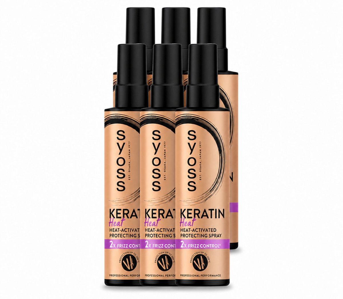 6 x Syoss - Keratin - Heatprotection Spray - Tot 220°C Bescherming - 200 ml - Voordeelverpakking - 6 stuks