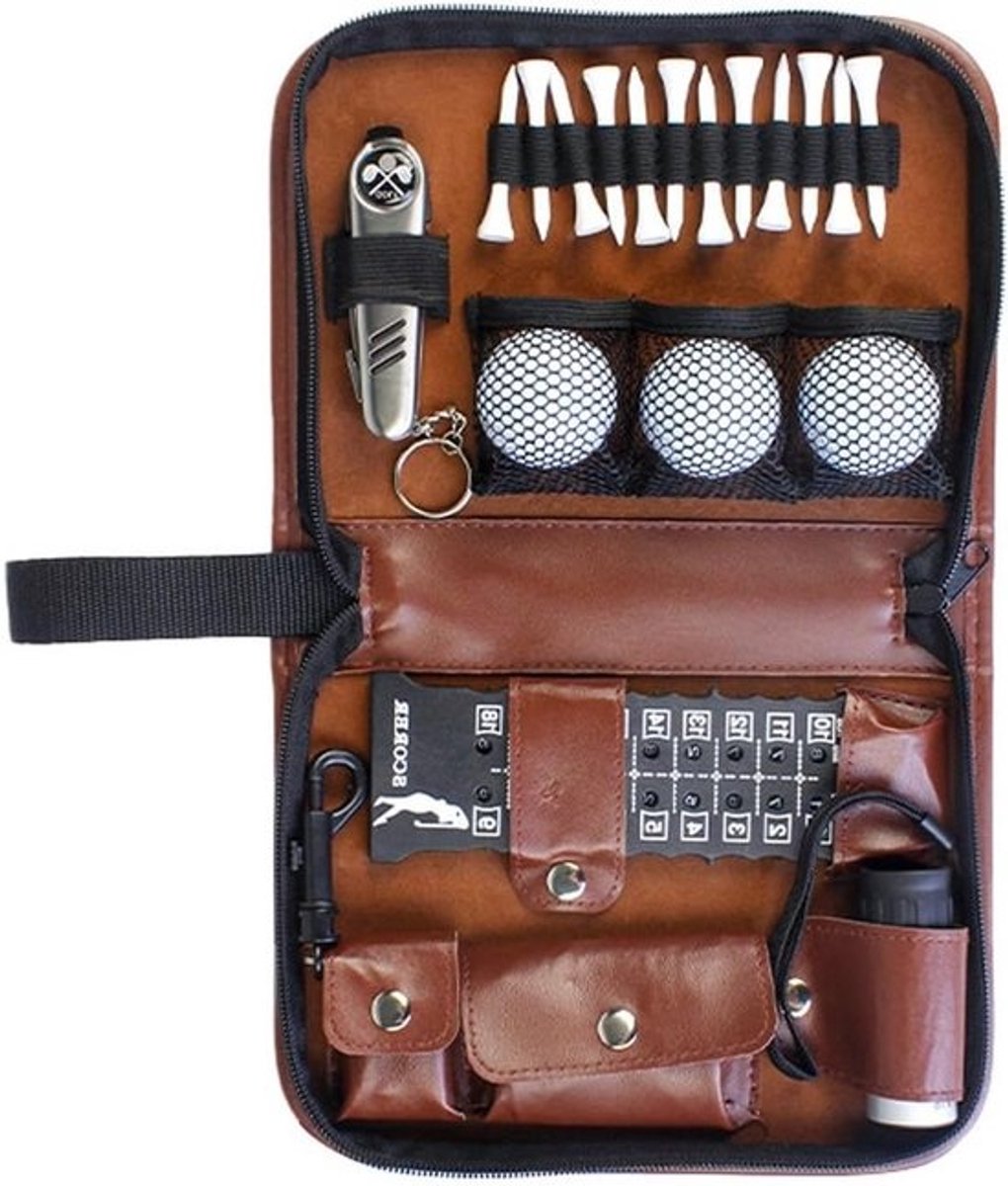 Golfcadeaus voor mannen en vrouwen - Complete golfaccessoireset met afstandsmeter, tees en borstel, ideaal voor elke golfer