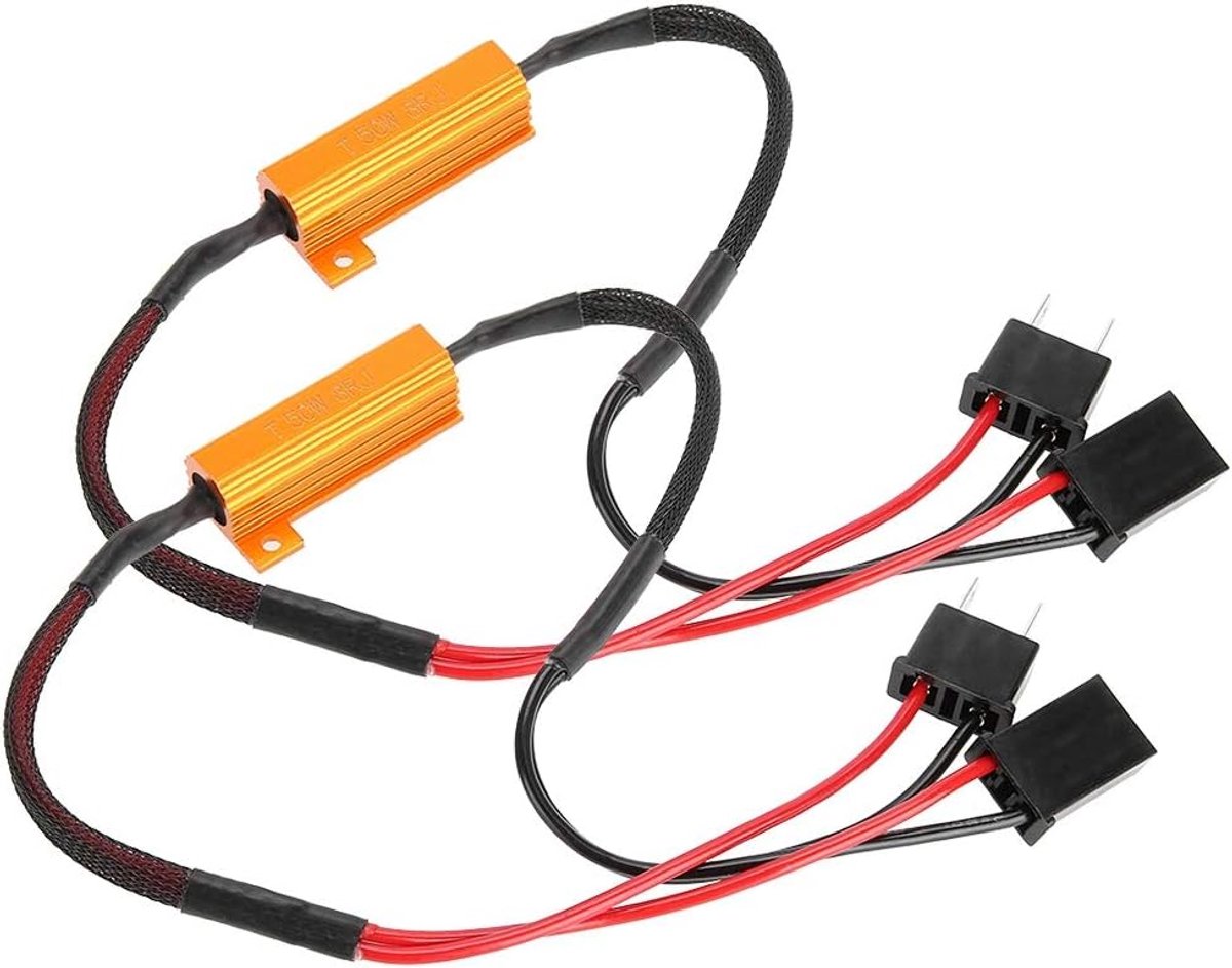 Decoder 2 Stuks Automotive Harness Decoder voor Koplamp Anti-Super Flash Geen Fout Voeding Weerstand Bedrading Verminder Reparatie Super Knipperend Dagbedrijf