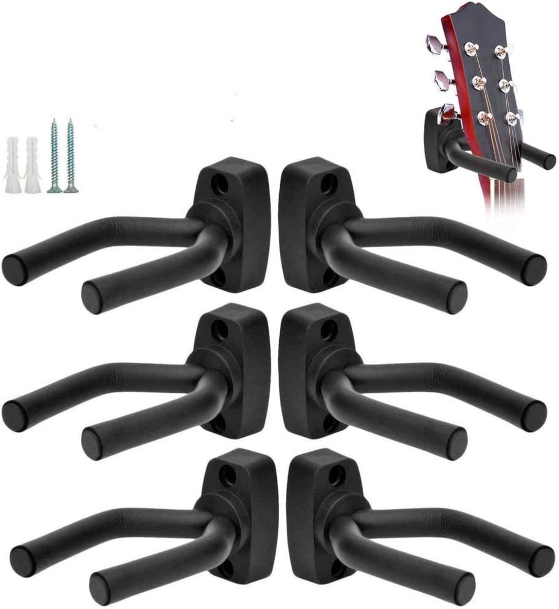 Haken Stands Hangers Wandmontage Display met Schroeven Past Alle Grootte Gitaren Bas Mandoline Banjo Ukelele (6-Beugels/pak)
