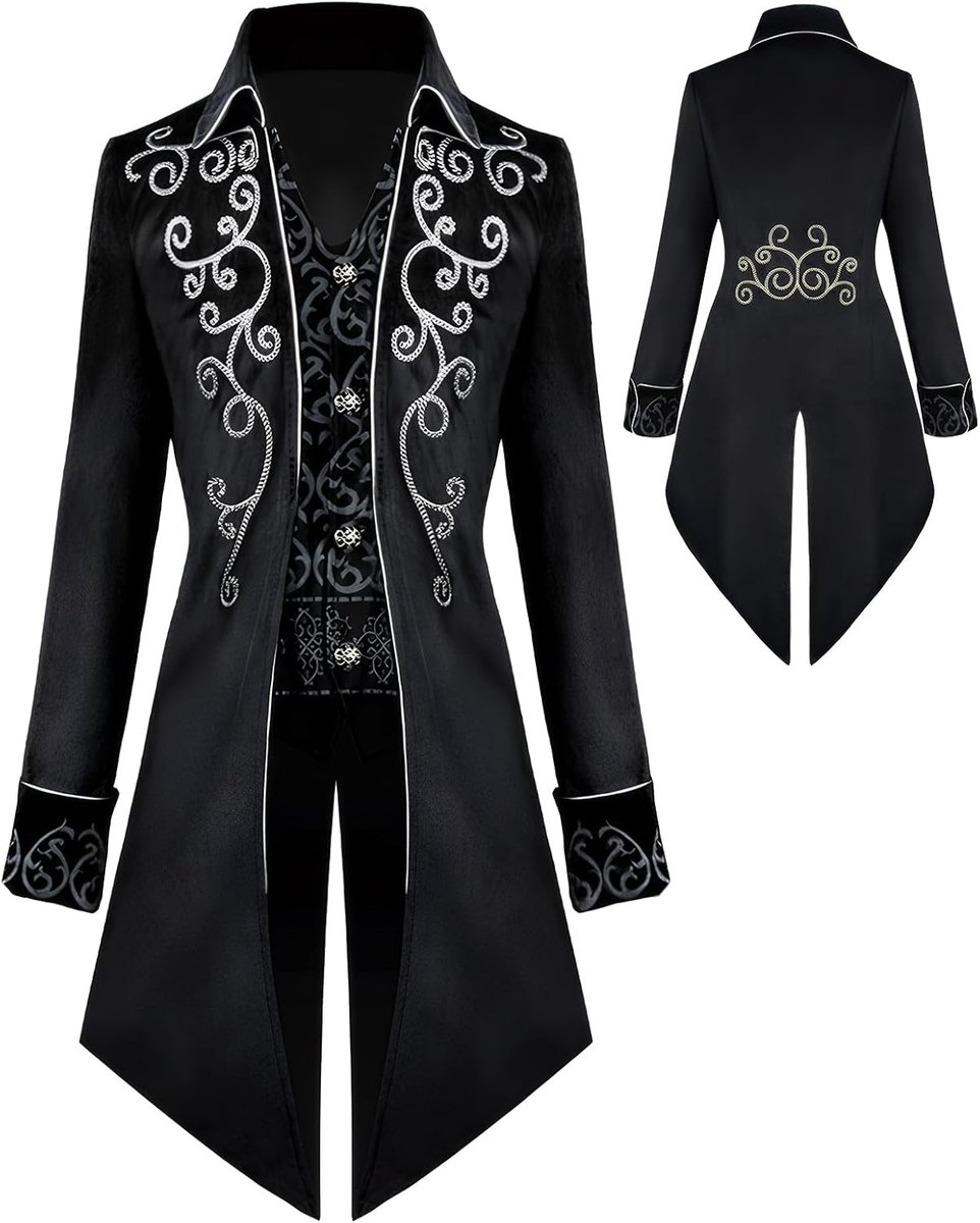 Vintage jas voor heren, gothic, carnavalskostuum, middeleeuwse kleding, Halloweenkostuum