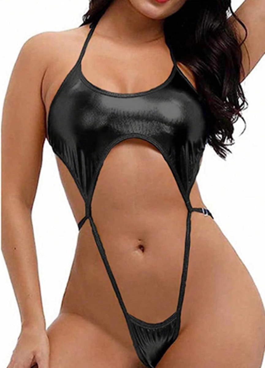 Badpak voor dames, eendelig, bikini, bodysuit, sling shot, bikini, dessous, metallic badpak