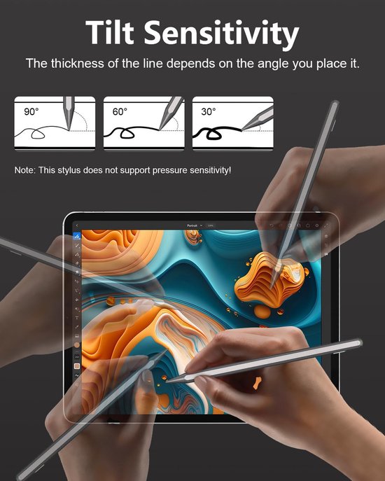 IPencil Pro voor iPad (2018-2024), Stylus Pen met Snel Opladen, Palm Rejection, Potlood 2e generatie voor iPad Pro M4/Air M2, iPad/iPad Pro/iPad Mini/iPad Air (grijs) — afbeelding 5