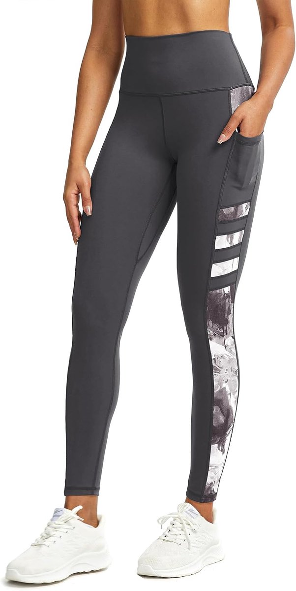 Sportlegging voor dames, met zakken, ondoorzichtige leggings, sportbroek, fitnessbroek, hardloopbroek, leggings