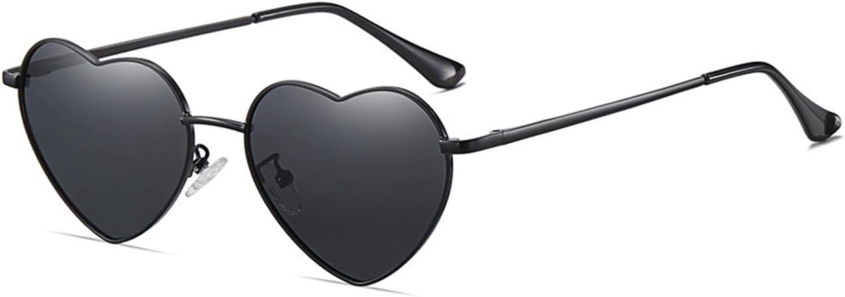 Hartvormige zonnebril voor dames, vintage metalen frame, leuke glazen voor feestjes en festivals