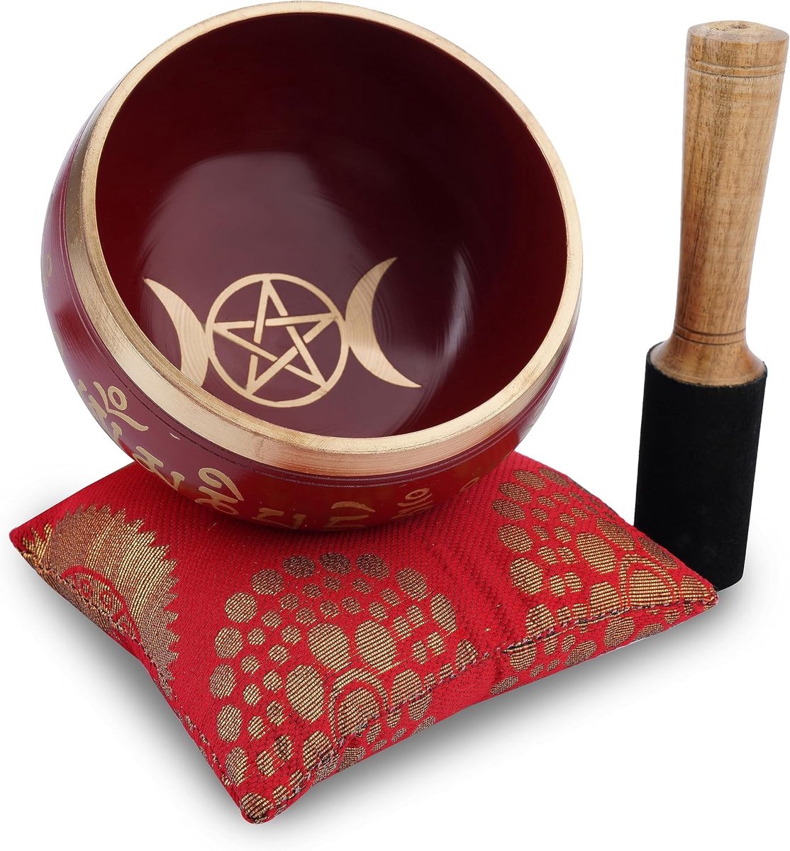 Tibetaanse Klankschaal Set - Handgemaakte Meditatie Messing Klankschaal met Stok en Kussen voor Yoga Chakra Genezing Mindfulness en Stressverlichting Spirituele Geschenken - Goud