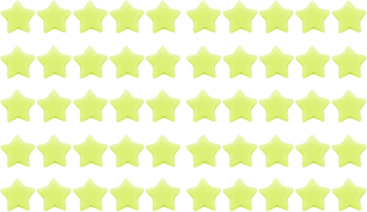 50 stuks sterbreinaaldstoppers, schattige kleurrijke sterbreien acrylstoppers, naaldminder, gehaakte breinaaldtipstopper voor het breien van gehaakte doe-het-zelfaccessoires (Yellow Green)